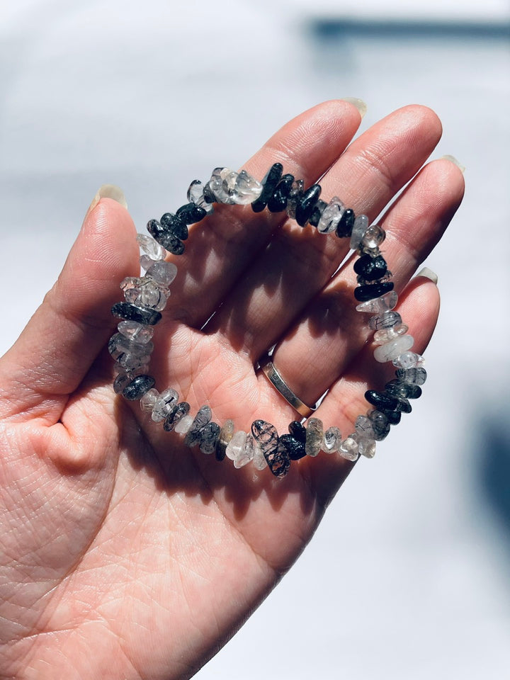 Black Rutilated Quartz Bracelet-chosen intuitively