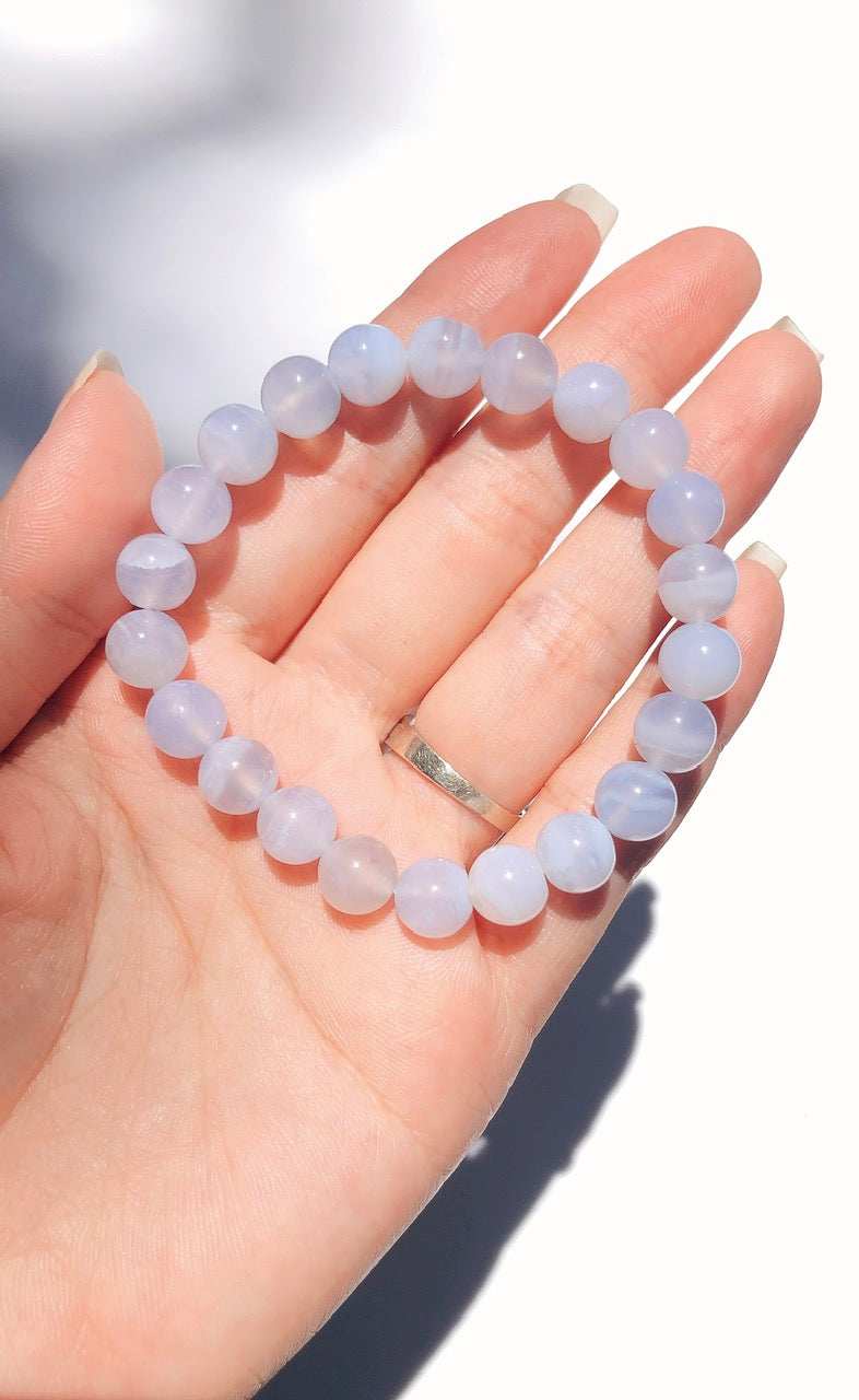 Blue Chalcedony bracelet 8mm-chosen intuitively