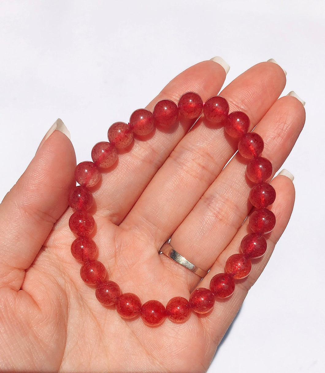 Strawberry Quartz bracelet 8mm