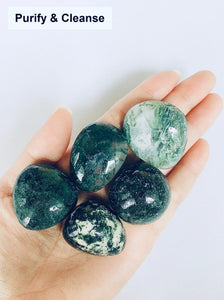 moss agate tumble-chosen intuitively