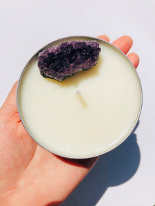 Amethyst Crystal Candle