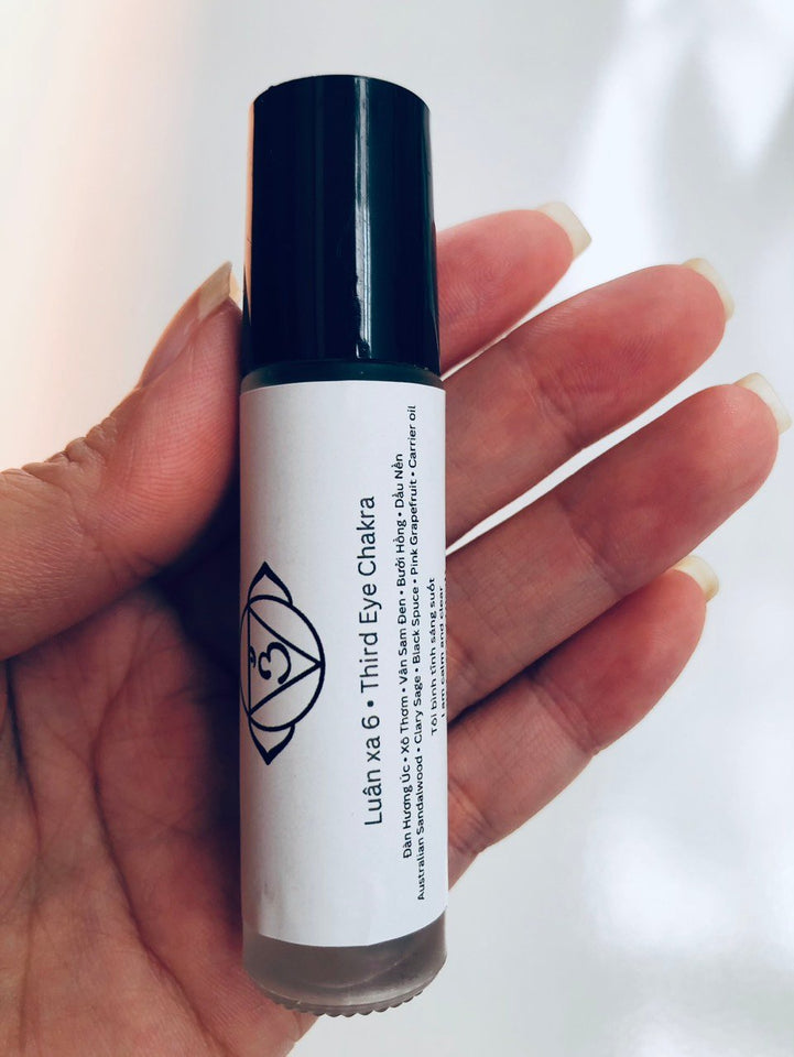 Third eye chakra essential oil blend roller 10ml - Blend with fractionated coconut oils