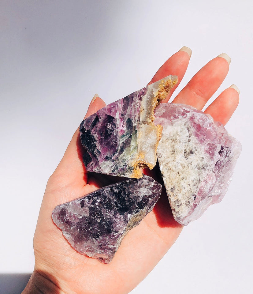 Fluorite tím thô